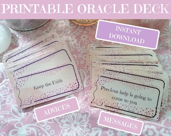 Printable oracle deck - 100 Oracle cards printable - Oracles - oracle deck card - oracle card print - Digital download - divination tool