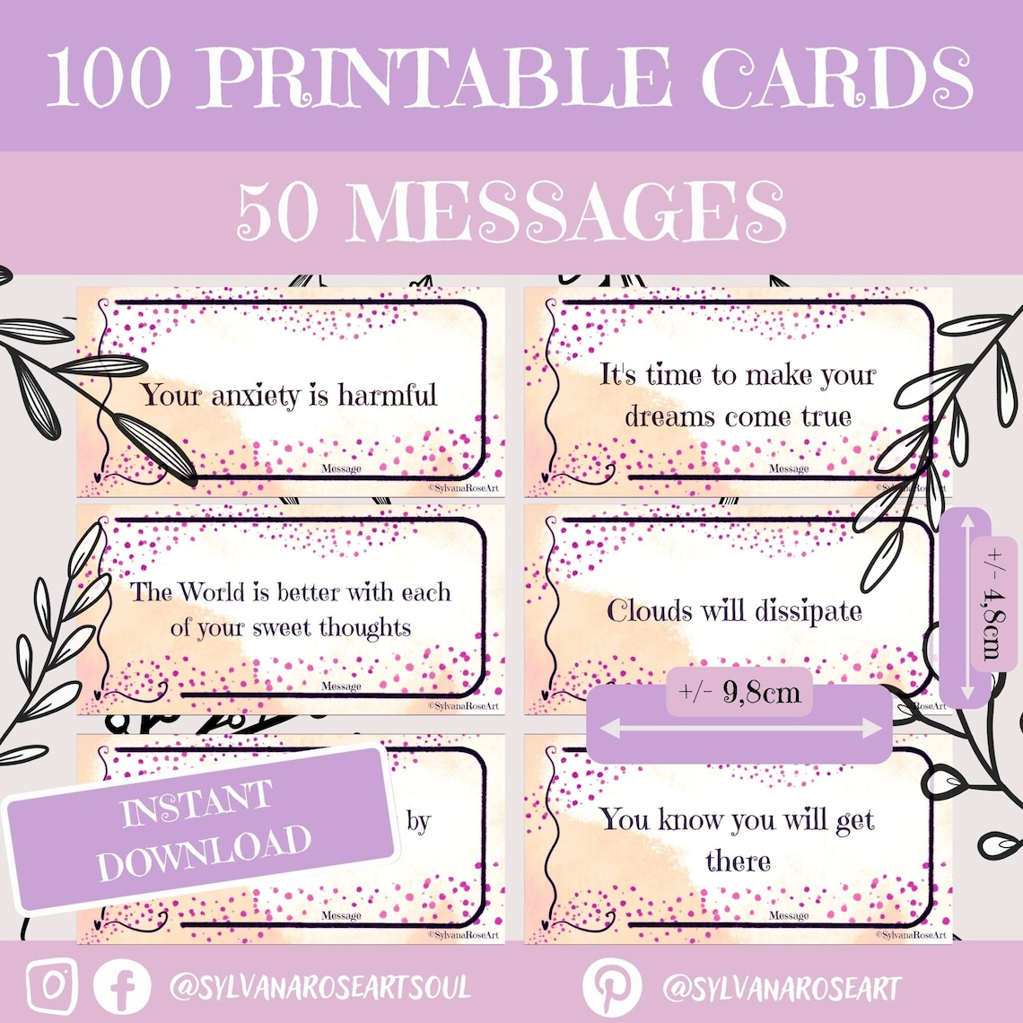 Printable Oracle Deck 100 Oracle Cards Printable Oracles - Etsy