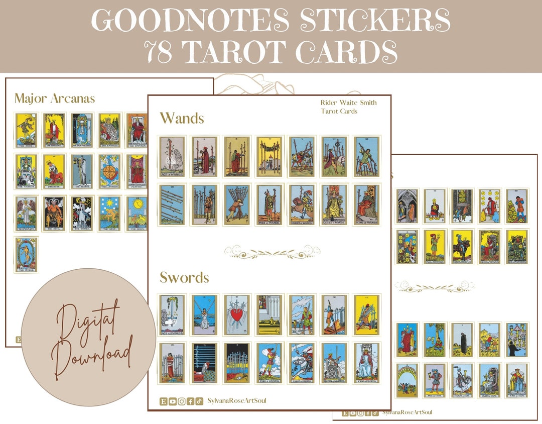 Goodnotes Stickers 78 Tarot Cards Etsy