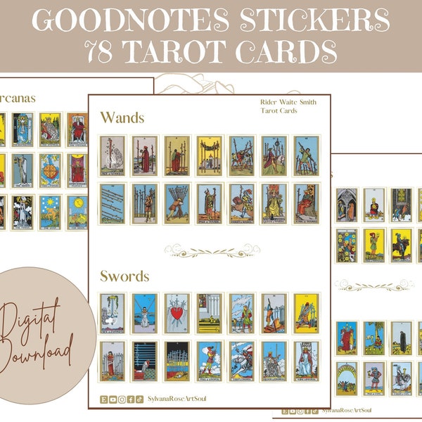 Goodnotes stickers 78 tarot cards