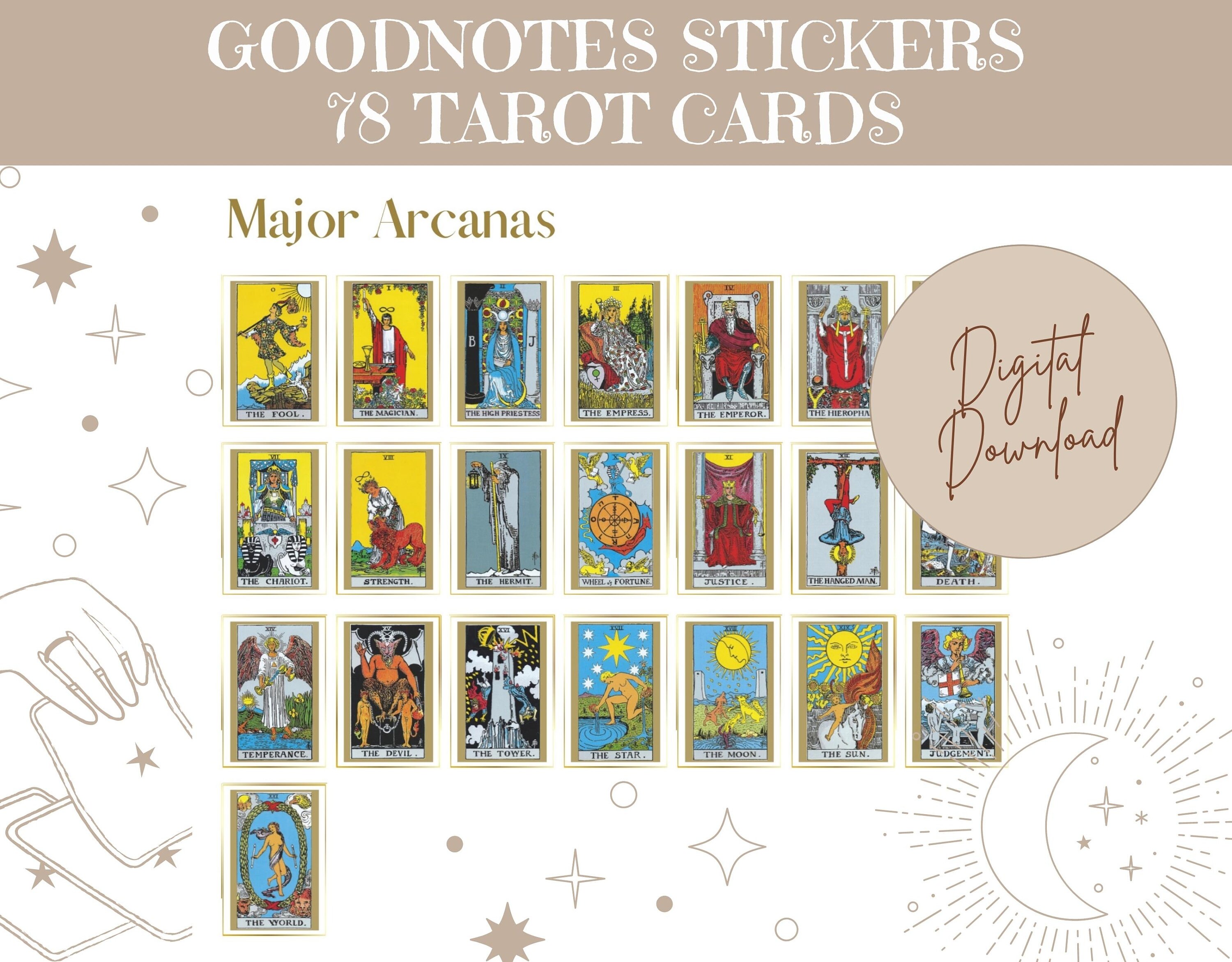 Goodnotes Stickers 78 Tarot Cards Etsy