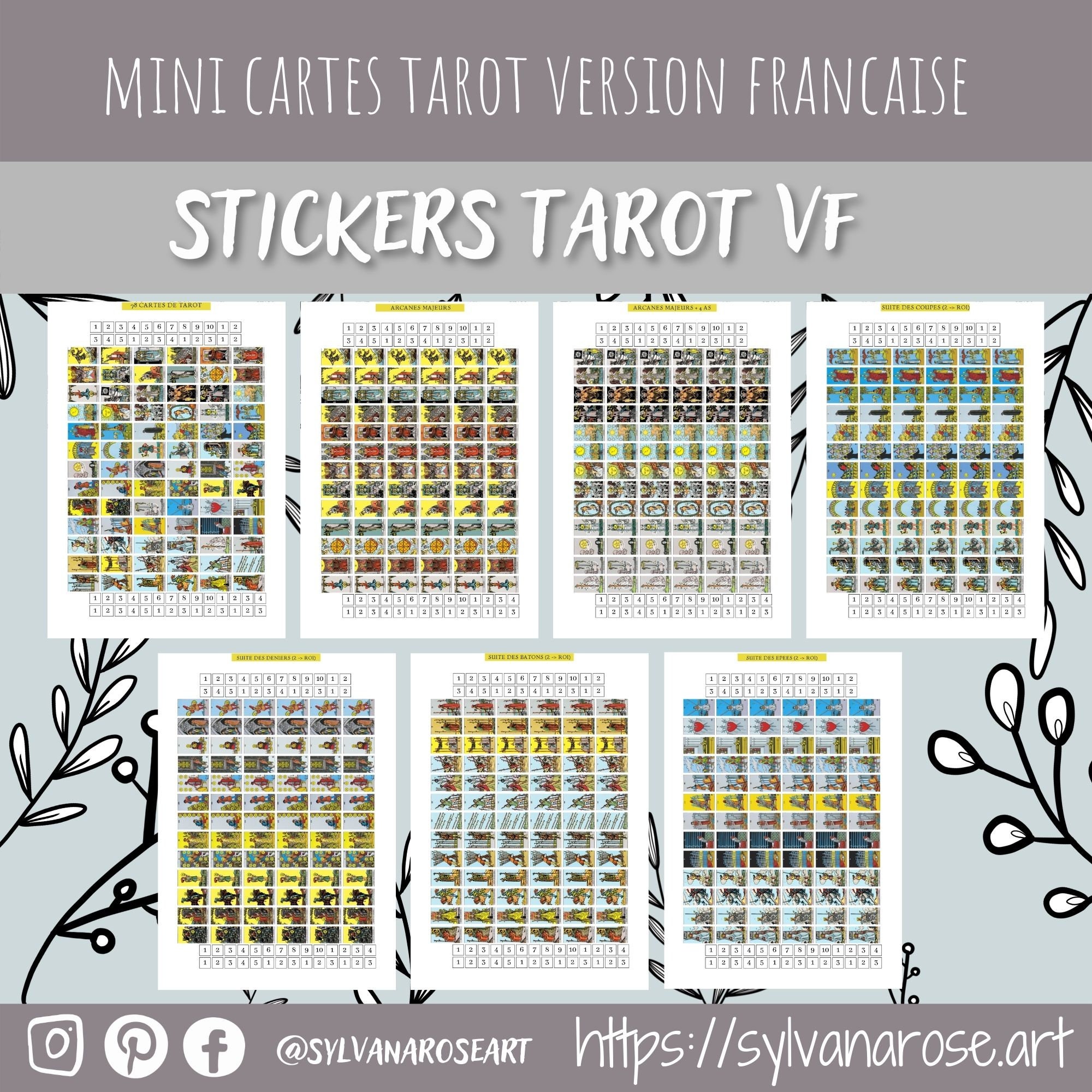 BWTY 1272 PCS Tarot Stickers for journaling Mini Turkey