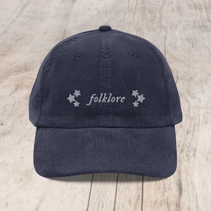 folklore embroidered corduroy cap