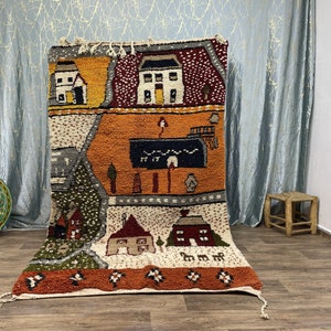 Handmade Boujaad Wool Rug: Colorful Moroccan Nursery Rug image 1