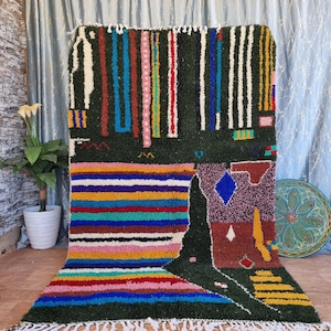 Tapis marocain en laine, Tapis de style marocain, Tapis fait main, Tapis für chambre à Coucher, Tapis für salon, Tapis berberere, Tapis fait mma für leinen, Tapis pikant für 1,5 m