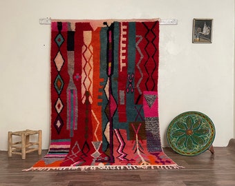 Handmade Wool Moroccan Rug: Colorful Berber Rug