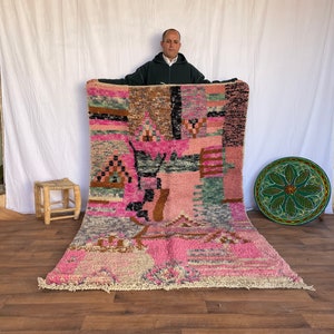 Authentic Moroccan Rug - Berber Carpet - Costum Moroccan Rug - Colorful Rug Bedroom Modern - Hand Knotted Wool Rug - Large Area Rug