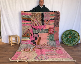 Authentic Moroccan Rug - Berber Carpet - Costum Moroccan Rug - Colorful Rug Bedroom Modern - Hand Knotted Wool Rug - Large Area Rug