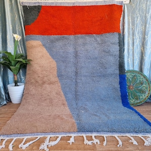 Magnifique tapis Beni Ourain, tapis berbère marocain, tapis de salon, tapis marocain tissé à la main, tapis en laine authentique, carpette pour chambre à coucher