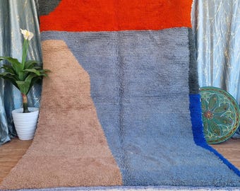 Alfombra Beni Ourain tejida a mano: alfombra bereber marroquí de lana