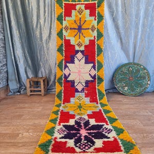 2x9 ft ,Vintage Moroccan Azilal Berber rug , Decor boho , berber rug , azilal rug , bohemian rug , rug decor ,Handmade Gift ,home decor