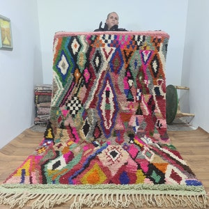 Custom Fabulous Boujad Rug - Authentic Moroccan Rug -  Azilal Rug - handmade rug - hand knotted rug - bedroom area rug - custom rug