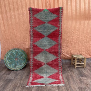 2x6 ft -Antique runner- rug from Morocco -vintage berber runner- rug from morocco- Vintage Azilal Rug - runner for kitchen - gift for her