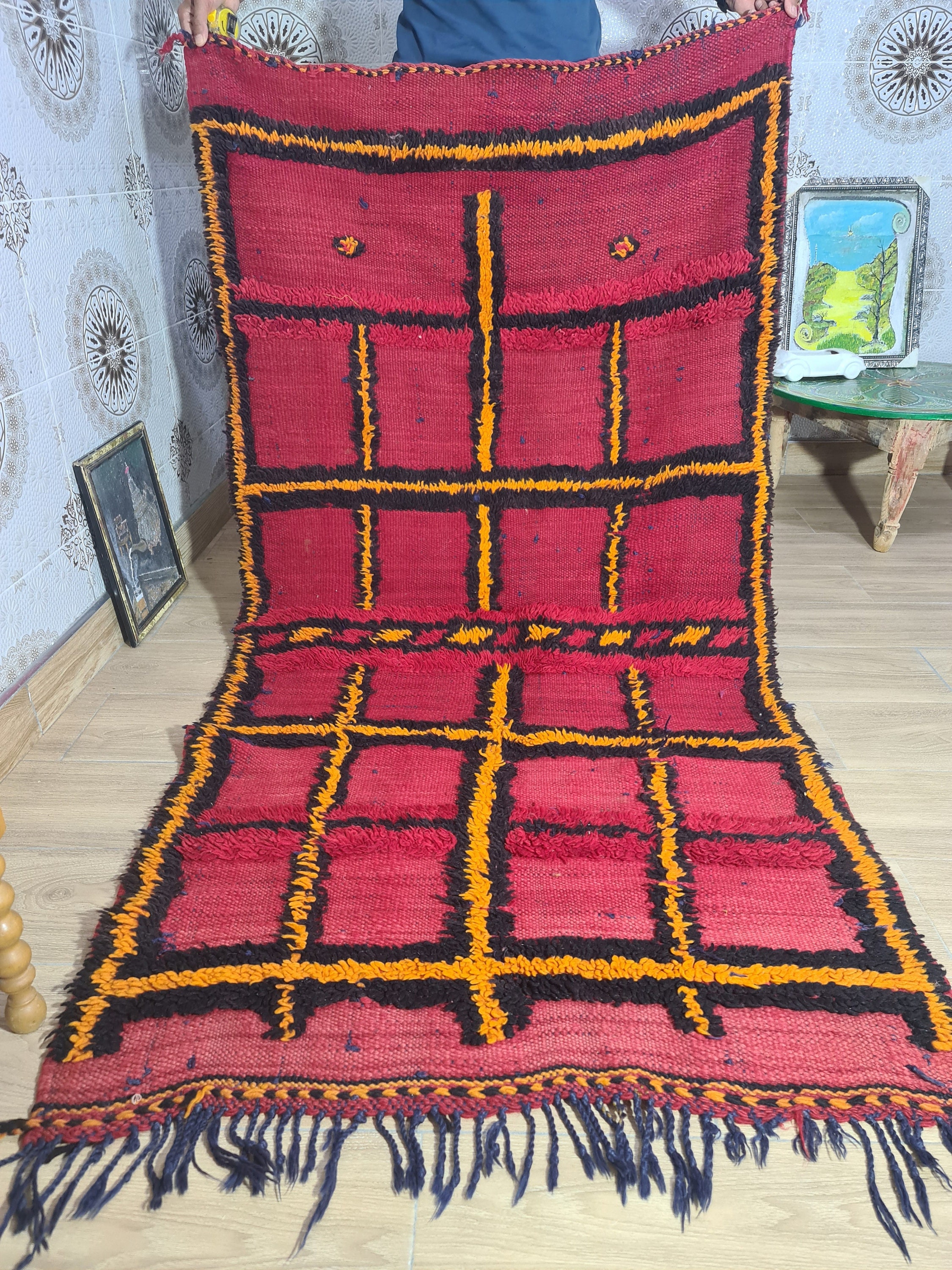 Handwoven Berber Azilal Rug: Moroccan Wool Tapestry (3x6 Ft) - Etsy