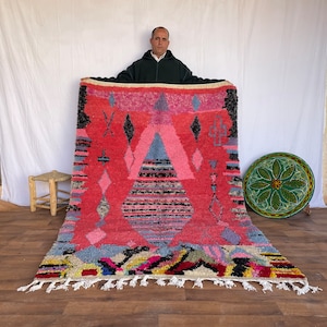 tapis en laine fait main, décoration de salon, tapis bohème, tapis marocain, tapis marocain personnalisé, cadeau pour la maman, tapis fabuleux, tapis multicolore