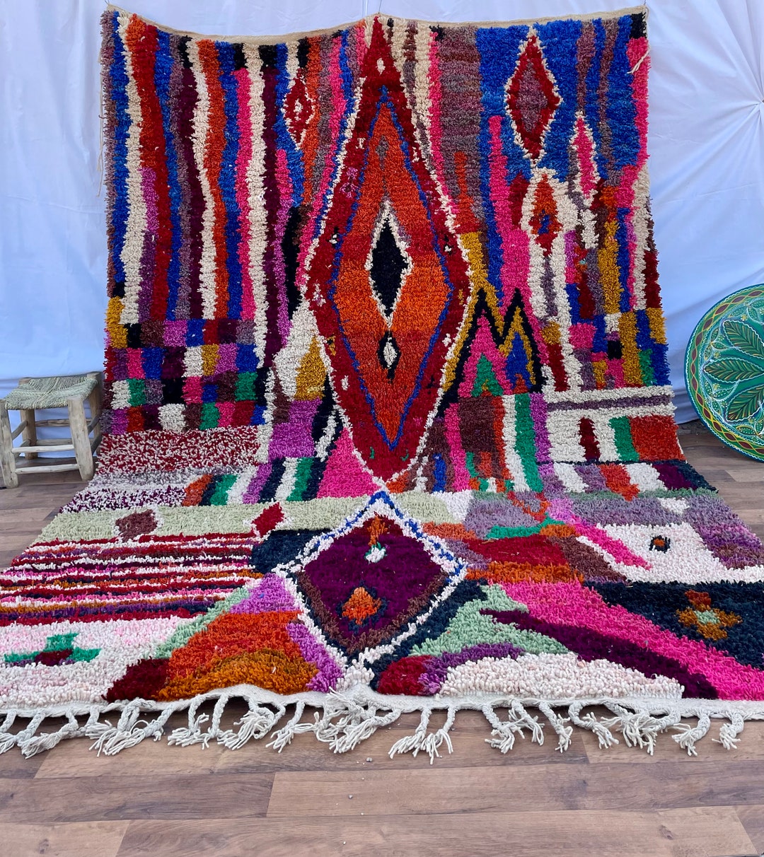 Handmade Multicolor Berber Rug: Authentic Moroccan Wool Rug - Etsy