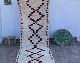 ハンドメイドウールラグランナー：ヴィンテージモロッコベルベルアジ