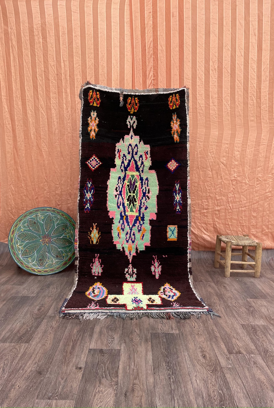 3x6 Ft,tapis Vintage Usé, Tapis Berbère Ancien, Tapis De Couloir ...