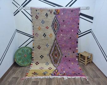 Handgeknüpfter Berber Teppich: Bunter Marokkanischer Teppich