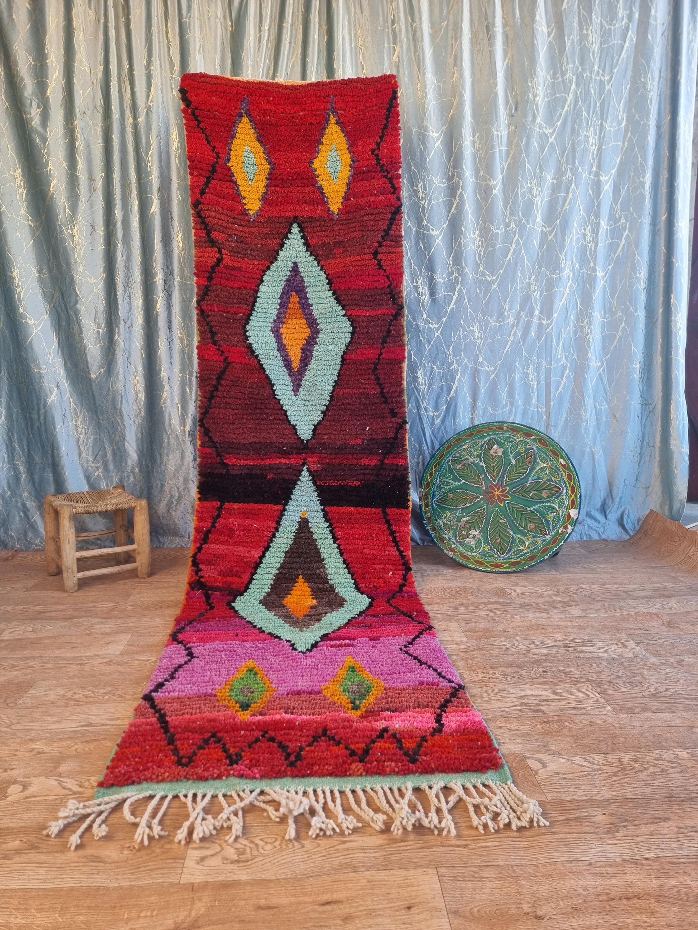Tapis de couloir, tapis de cuisine, tapis tissé main, tapis bohème, tapis de passage, tapis berbère pour décoration de couloir