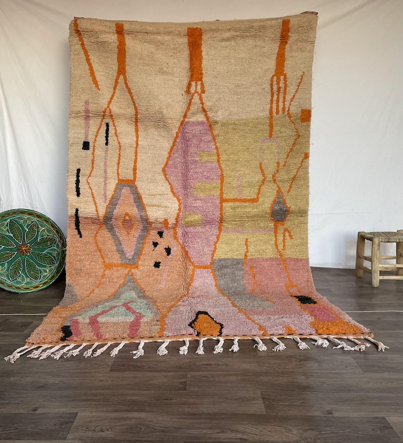 Area rugs for living room, Moroccan Rug, Handmade Wool, Bohemian, moroccan boujad, custom rug, large , custom size rugs, woven rug, boho rug