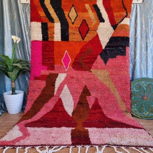 Tapis marocain fait main, Tapis marocain personnalisé, Tapis de salon, Tapis berberes en laine, Laine d&#39;agneau véritable, Tapis de taille personnalisée, Cadaux