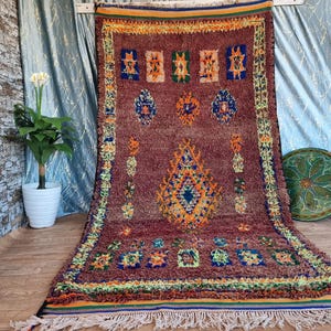 4x9 ft, Vintage Moroccan  Rug, Antique Rug, Rug For Living Room, Rustic Home Rug Best, Area Rug Boho,Outdoor Patio Rug, Rugs For Living Room