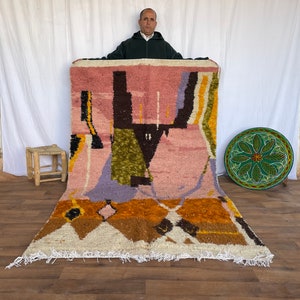 Tapis berbère multicolore Tapis marocain personnalisé, tapis Boho, tapis en laine personnalisé, tapis fait main, tapis berbère, tapis Boujaad,