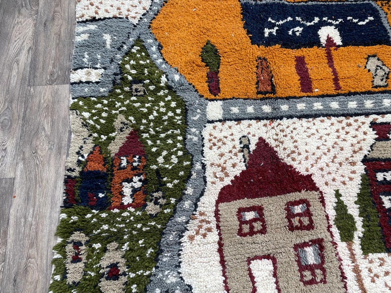 Handmade Boujaad Wool Rug: Colorful Moroccan Nursery Rug image 6