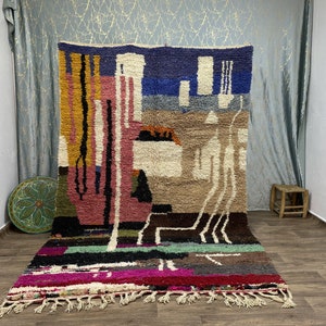 rugs for living room - Moroccan rug - handmade rug - Genuine lamb wool - beni ourain -  Moroccan berber rug - Handmade furniture
