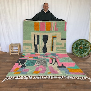 tapis marocain en laine, tapis de style marocain, tapis bohème, tapis fait main, terrasse extérieure, tapis béninois, tapis décoratif, cadeau fait main