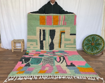 moroccan wool rug, moroccan style rug, bohemian rug, handmade rug, outdoor patio, beniourain Rug, decor rug, Handmade Gift