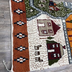 Handmade Boujaad Wool Rug: Colorful Moroccan Nursery Rug image 3