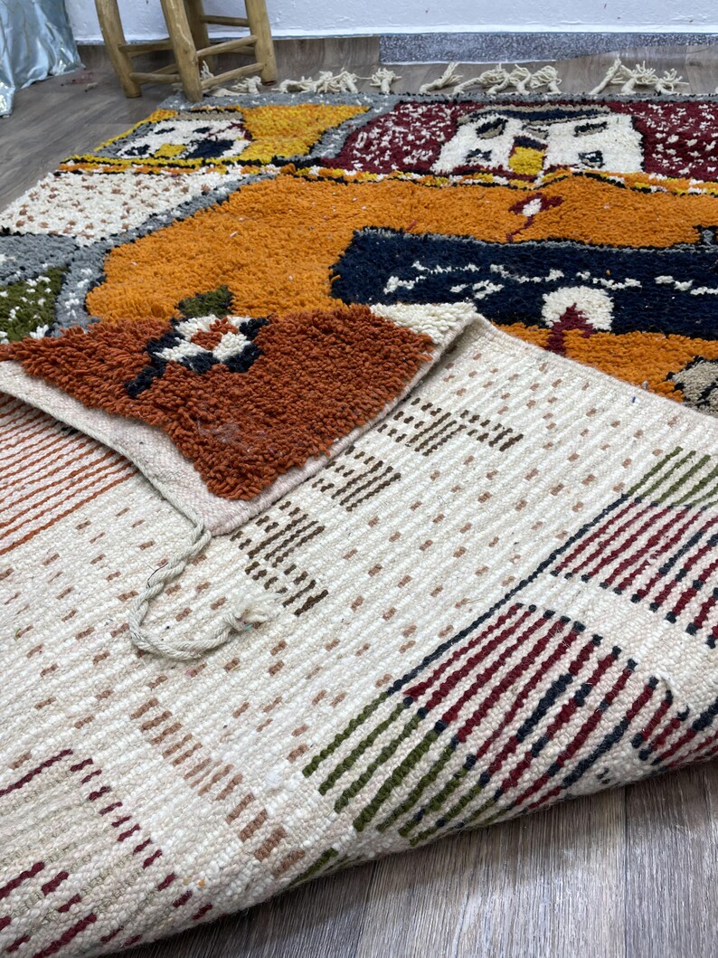 Handmade Boujaad Wool Rug: Colorful Moroccan Nursery Rug image 9