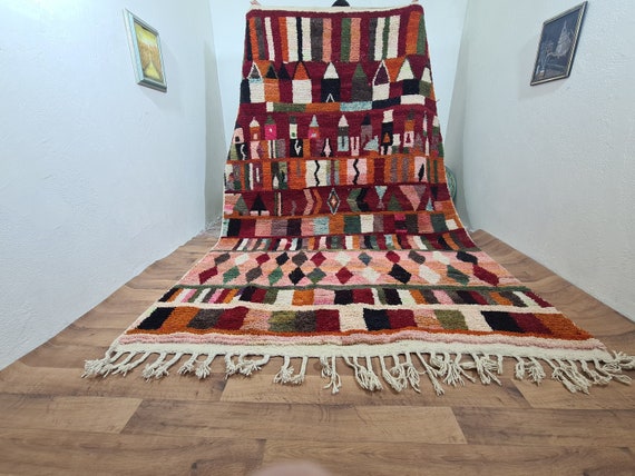 Azilal Berber Rug: Handmade Moroccan Wool Rug, Boho Decor