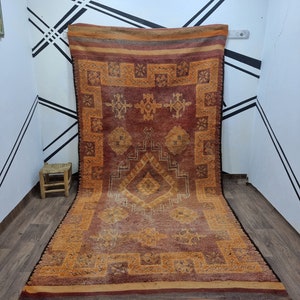 Grand Tapis Berbère Marocain Fait Main – 6.5x11.3 FT – Laine De Mouton – Unique