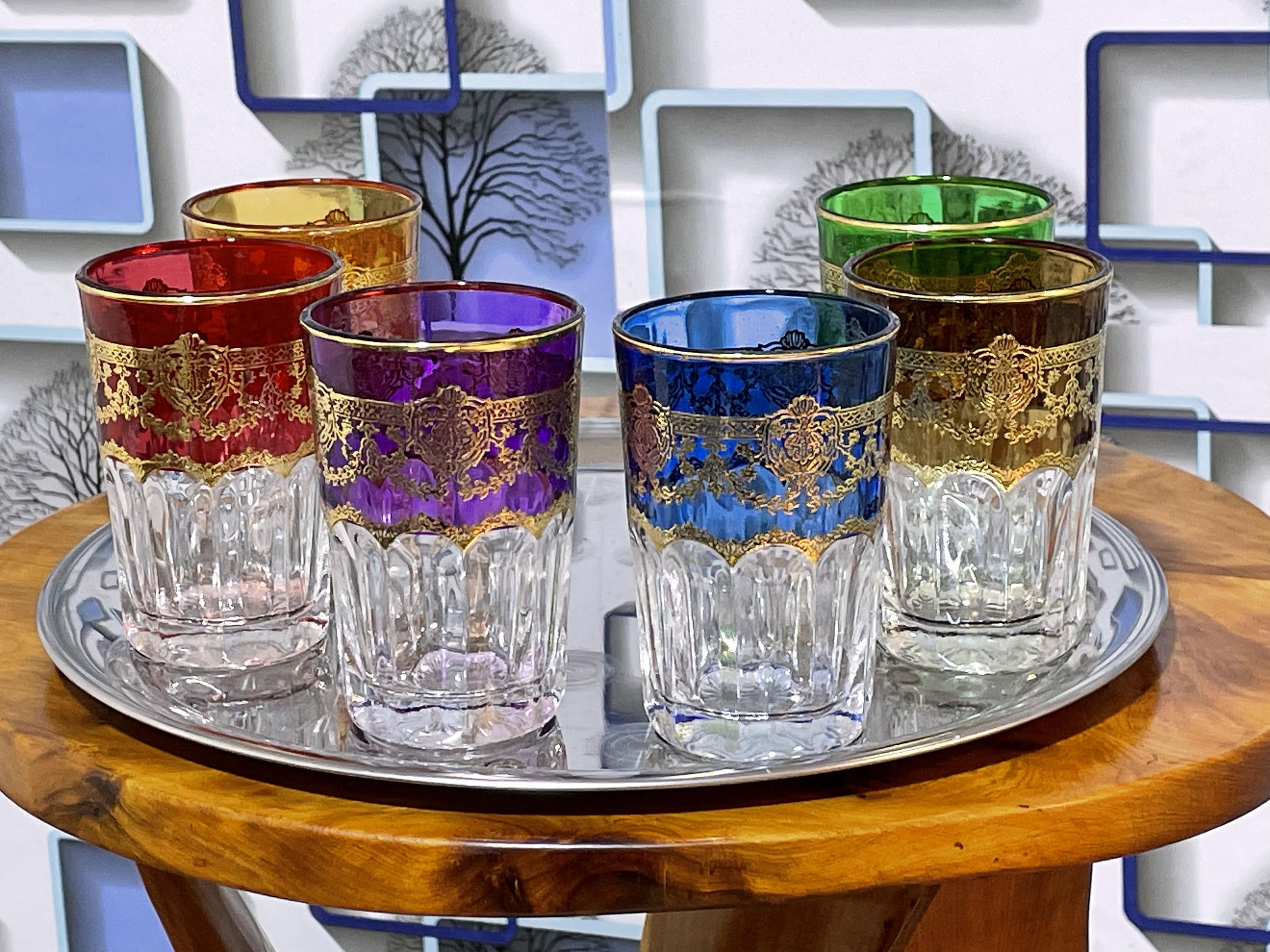Moroccan Tea Glasses, Handmade Beldi Recycled Glassware - Etsy