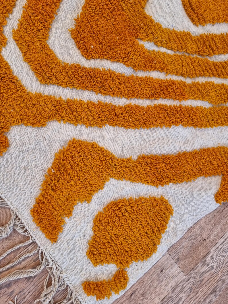 Oronge Moroccan Rug Berber Carpet Custom Moroccan Rug Colorful Rug