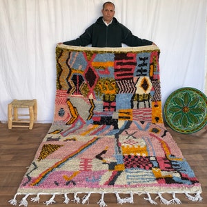 Tapis marocain personnalisé, Tapis fait main, Tapis boho, Salondekor, Tapis berbere, Tapis tissé, Tapis beniourain, Tapis boho, Grand Tapis