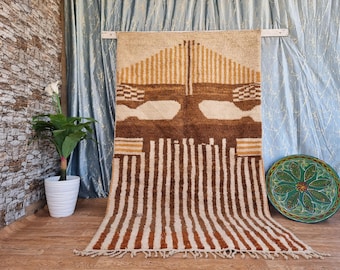 Alfombra bereber de lana hecha a mano: decoración bohemia para el salón