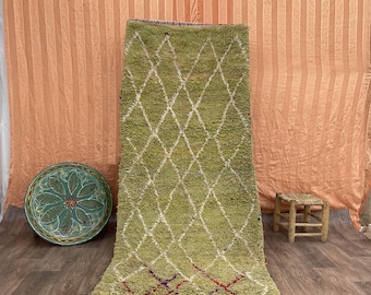 Vintage Berber Runner Rug: 3x7 ft Moroccan Azilal Carpet