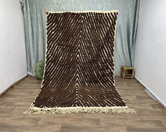Handwoven Beni Ourain Rug: Moroccan Wool Area Rug, Berber Design