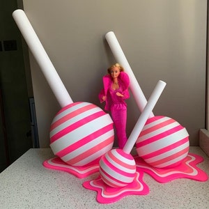 Pink B schmelzender Lutscher – Popart – riesiger 3D-Lutscher