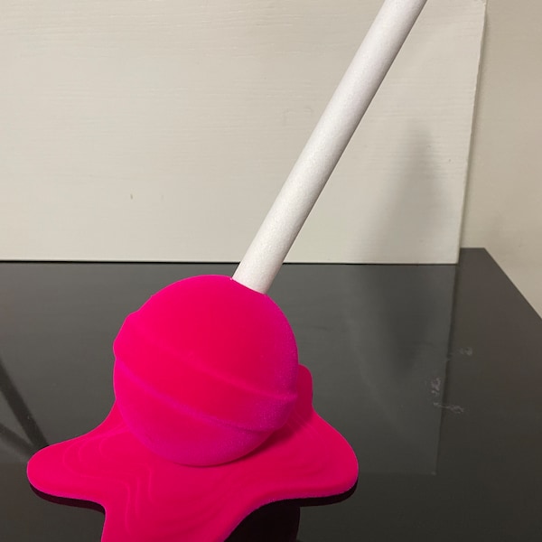 GIANT flocked velvet melting lollipop - popart - giant 3D flocked lollipop - velvet