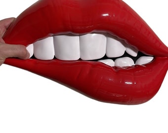 Pop Art - Wall Art, 3D Sculptures, Comic popart, wow, shock comic style, Modern art, GIANT LIPS “I wish” Acrylic painted
