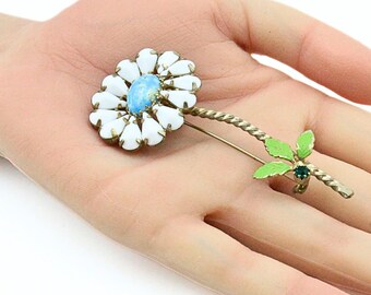 素晴らしいワイス無署名デザイナー高級ミルクガラスデイジーフラワー