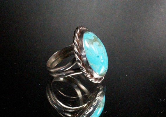 Vintage 60's Sterling Silver Turquoise Spider Web… - image 7