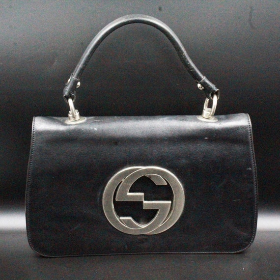 GUCCI TOM FORD Vintage black GG monogram calf hair GG embossed flap  underarm bag