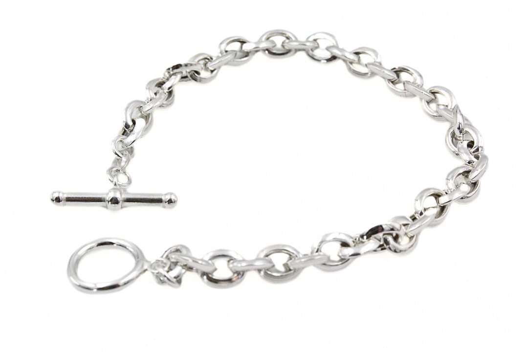 Karizia Spa Ka 1772 Signed Italy Sterling Silver Toggle Chain Link
