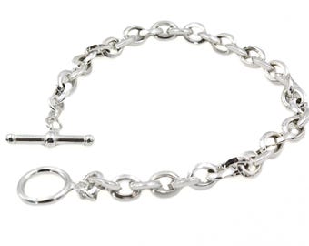 Karizia Spa Ka 1772 Signed Italy Sterling Silver Toggle Chain Link